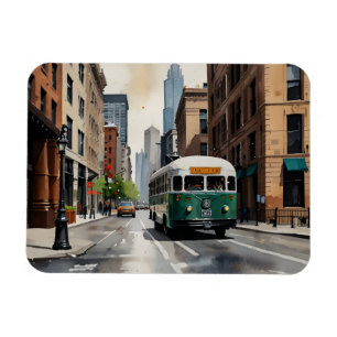 Chicago watercolor art magnet
