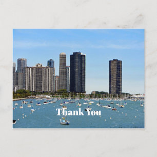 Chicago Waterfront Skyline Photo Thank You Postcard
