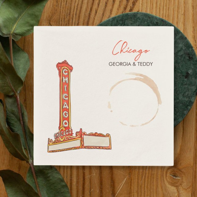 Chicago Wedding cocktail napkin (Creator Uploaded)