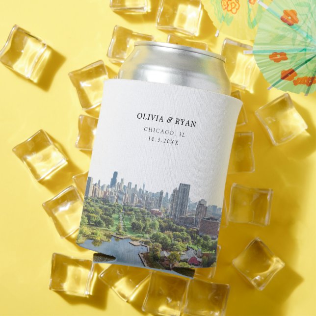 Chicago Wedding Favour Custom  Can Cooler (In Situ Summer)