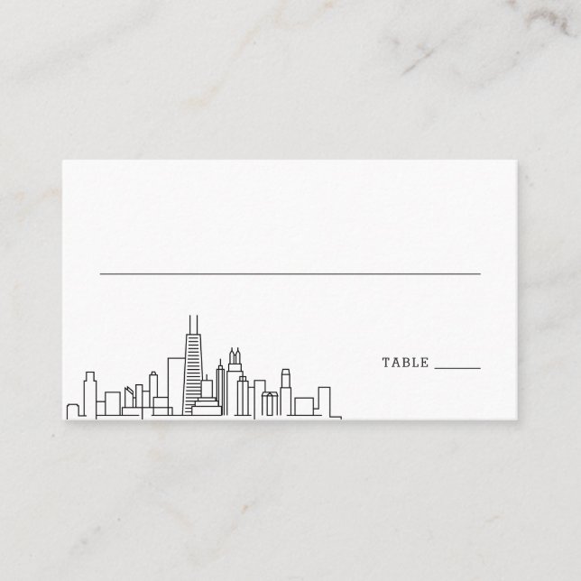Chicago Wedding | Place Cards Front and Back (Front)