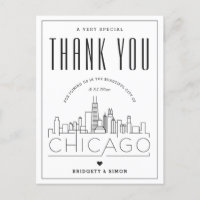 Chicago Wedding | Thanks for Coming! Postcard
