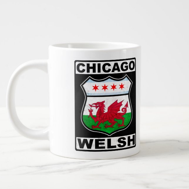 Chicago Welsh American Large Coffee Mug (Left)