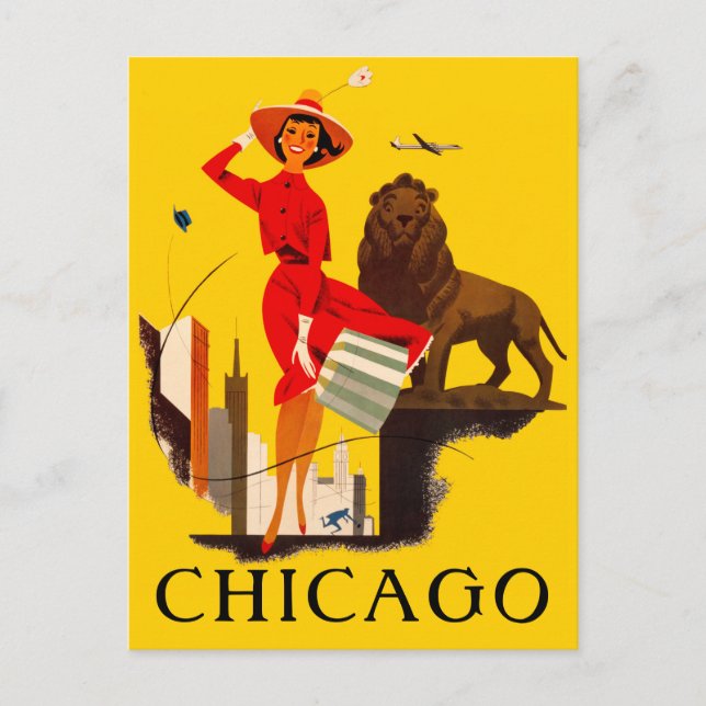 Chicago Windy City Poster Postcard (Front)