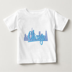 Chicago Windy City Skyline Baby T-Shirt