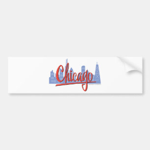 Chicago Windy City Skyline Bumper Sticker