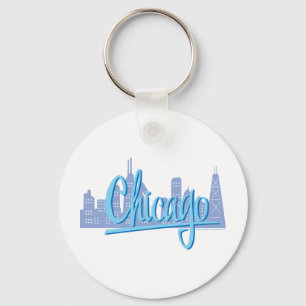 Chicago Windy City Skyline Key Ring