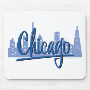 Chicago Windy City Skyline Mouse Pad