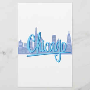 Chicago Windy City Skyline Stationery