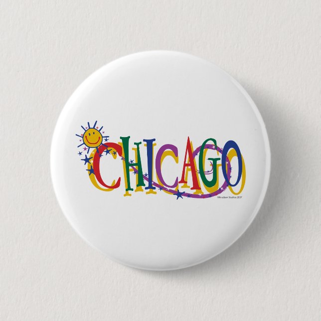 Chicago-With-SUn---KIDS 6 Cm Round Badge (Front)