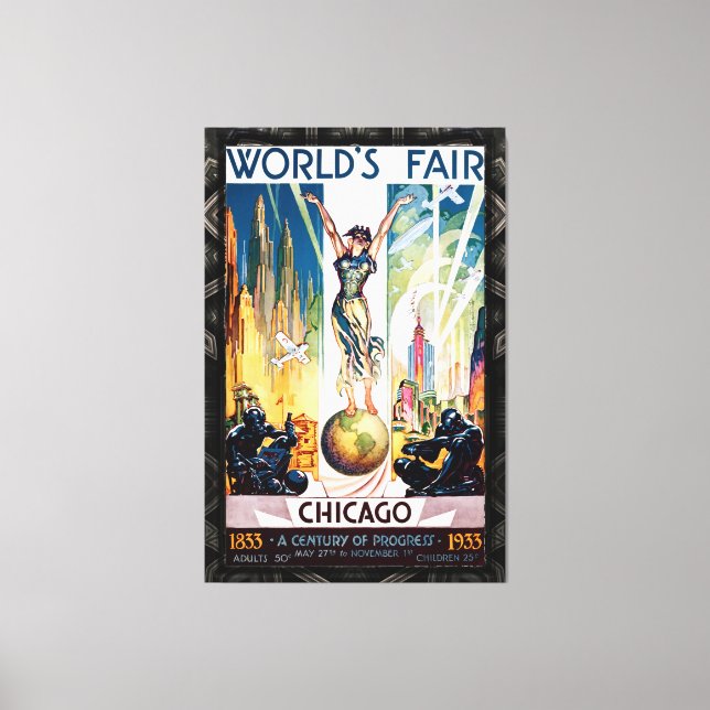 Chicago World's Fair 1933 Canvas Print (Front)