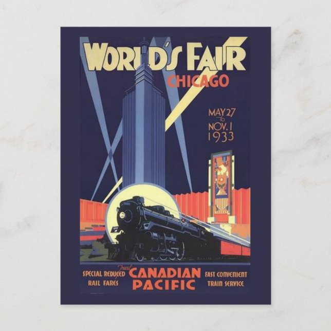 Chicago World's Fair 1933 Vintage Postcard (Front)