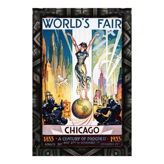 Chicago World's Fair 1933 Vintage Poster (Front)
