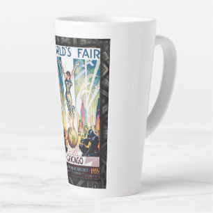 Chicago World's Fair 1933 Vintage Poster Latte Mug