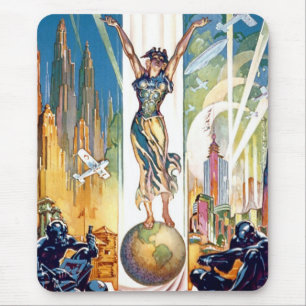 Chicago World's Fair 1933 - Vintage Retro Art Deco Mouse Pad
