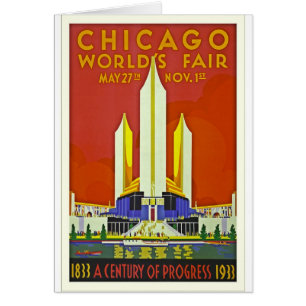 Chicago Worlds Fair 1933 Vintage Travel Poster Art