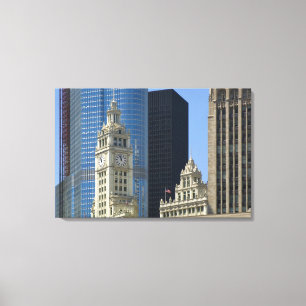 Chicago, Wrigley Building with Trump Hotel & Canvas Print