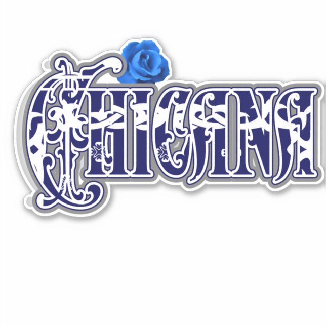 Chicana Blue Rose Sticker (Front)