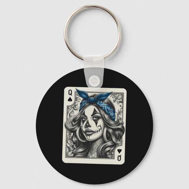 Chicana Chicano Shirt Camisa Cute Chicano Tattoo A Key Ring (Front)