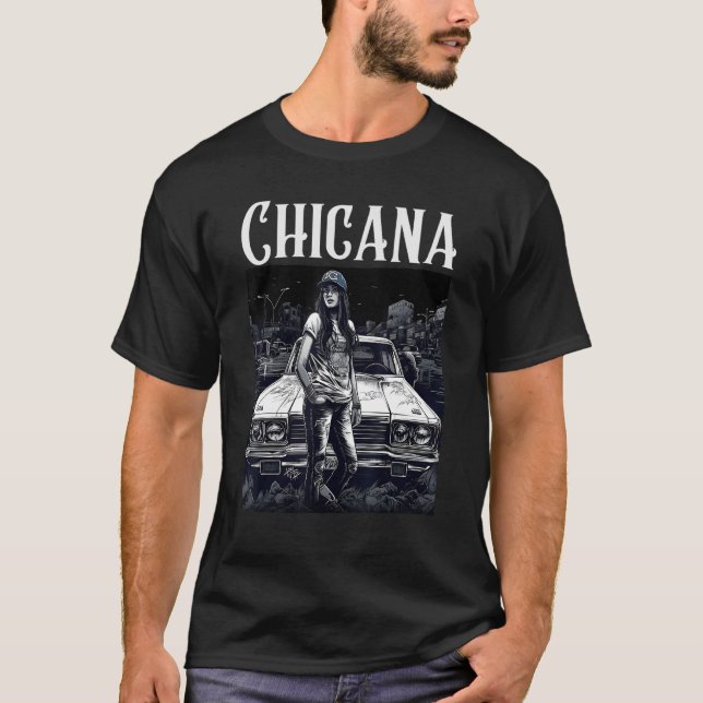 Chicana Chola Style Lowrider Clothes Mexican Ameri T-Shirt (Front)
