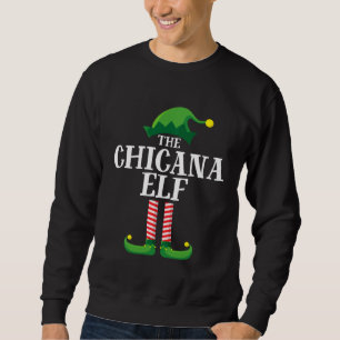 Chicana Elf Matching Family Group Christmas Party  Sweatshirt