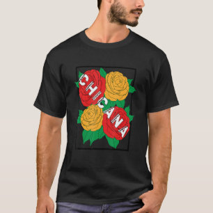 Chicana Heritage Flower Traditional Cultural T-Shirt