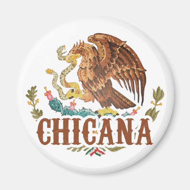 Chicana Mexico Coat of Arms Magnet (Front)