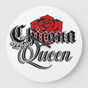 Chicana Queen Wall clock