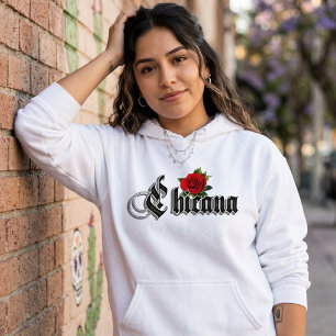 Chicana Red Rose Hoodie