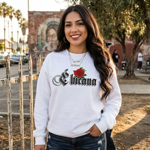  Chicana Red Rose Sweatshirt