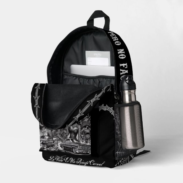 Chicano Art Backpack (Back Corner Right (Open))