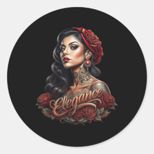 Chicano Chicana La Raza Barrio Tattoo Art Death _5 Classic Round Sticker