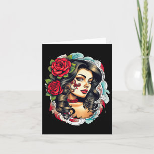 Chicano Chicana La Raza Barrio Tattoo Art Death Card