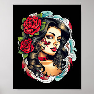 Chicano Chicana La Raza Barrio Tattoo Art Death  Poster