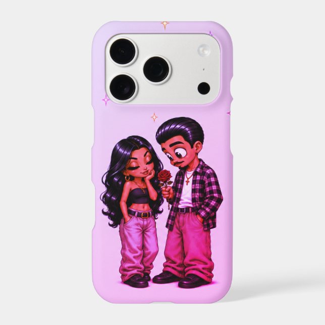 Chicano Love Couple Pink Romantic Rose (Back)