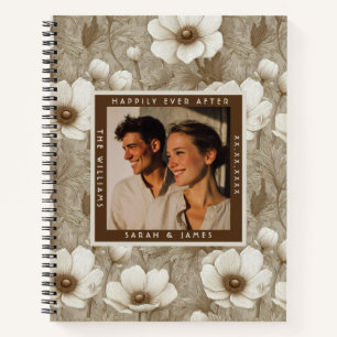 ChicChampagne Anemones Aesthetic Fall Wedding Notebook