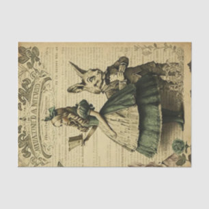 Chich Alice in Wonderland Vintage Paper Decoupage