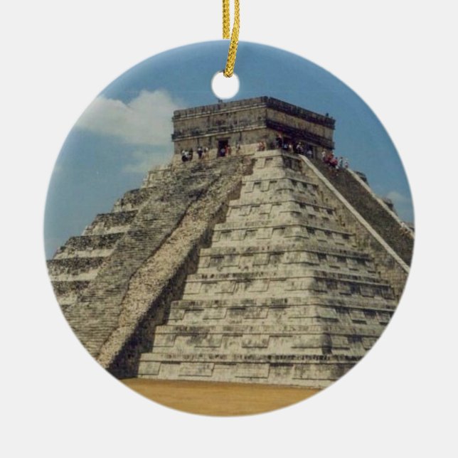 Chichen Itza- Mexico Ceramic Tree Decoration (Front)