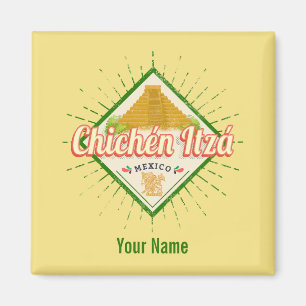Chichen Itza Mexico Retro Mayan Vintage Yucatan Magnet