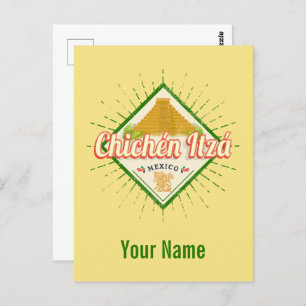 Chichen Itza Mexico Retro Mayan Vintage Yucatan Postcard