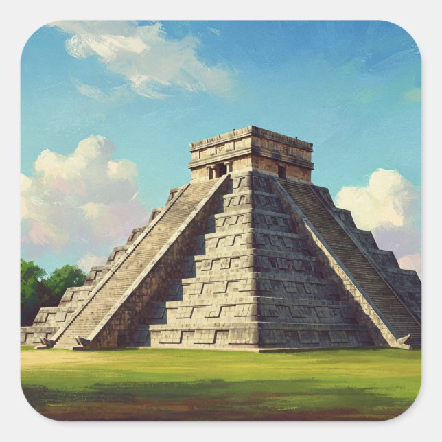 Chichen Itza Mexico Travel Square Sticker (Front)