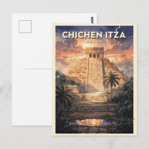 Chichen Itza Mexico Vintage Travel Postcard