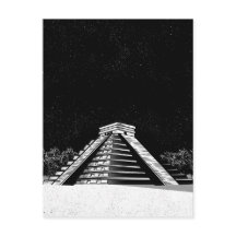 Chichen Itza pyramid and night