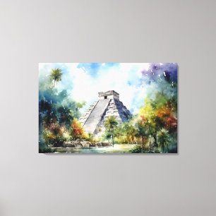 Chichen Itza, Stretched Canvas Print