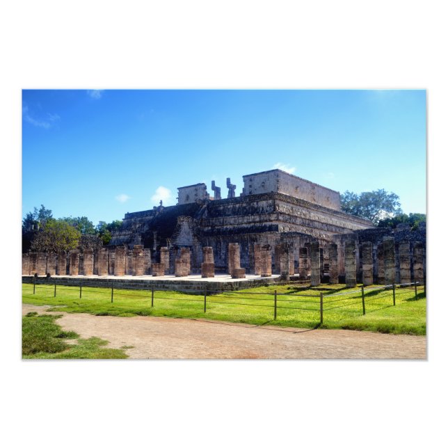 Chichen Itza. Temple warriors Photo Print (Front)