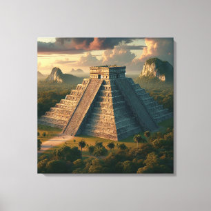 Chichén Itzá Yucatá Mexico Landscape Travel Canvas Print