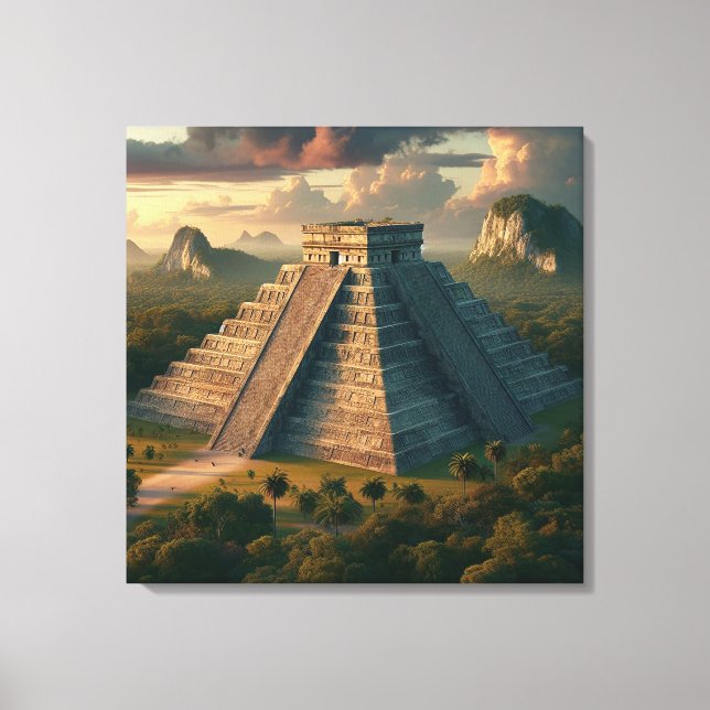 Chichén Itzá Yucatá Mexico Landscape Travel Canvas Print (Front)