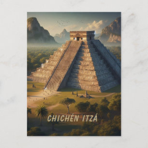 Chichén Itzá Yucatá Mexico Landscape Travel Postcard