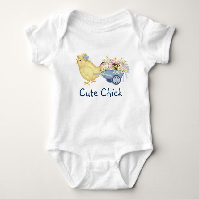Chick and Cart Baby Bodysuit (Front)