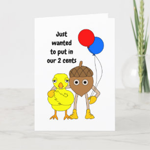 Chick and Nut Thank You Card
